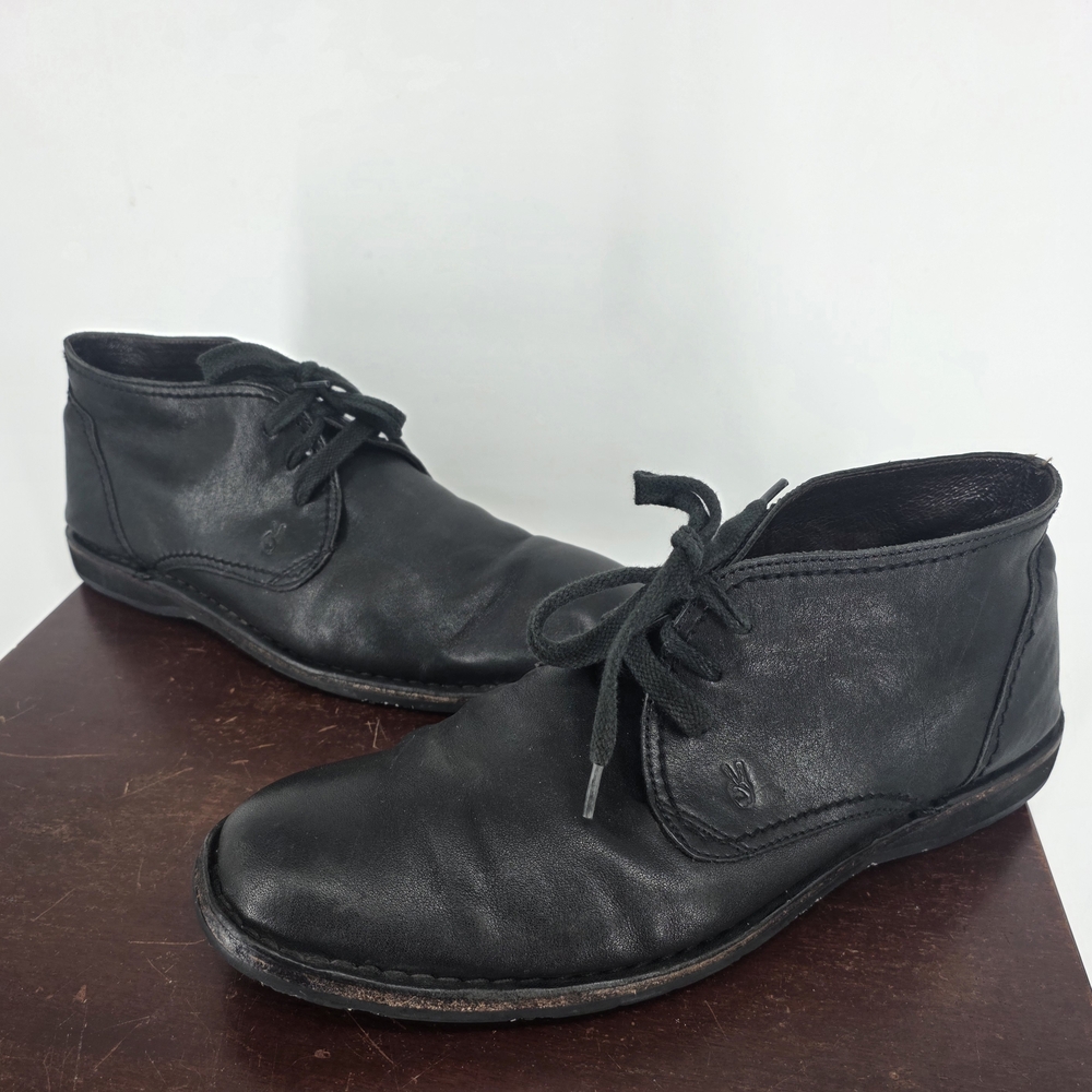 JOHN VARVATOS USA Men's Hipster Chukka Leather Boots Black Size 10 M